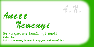 anett nemenyi business card